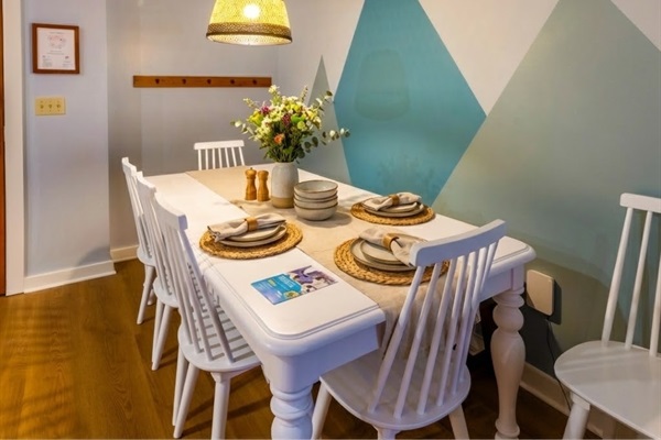 Gather & Feast on this inviting dining Table, seats 8!