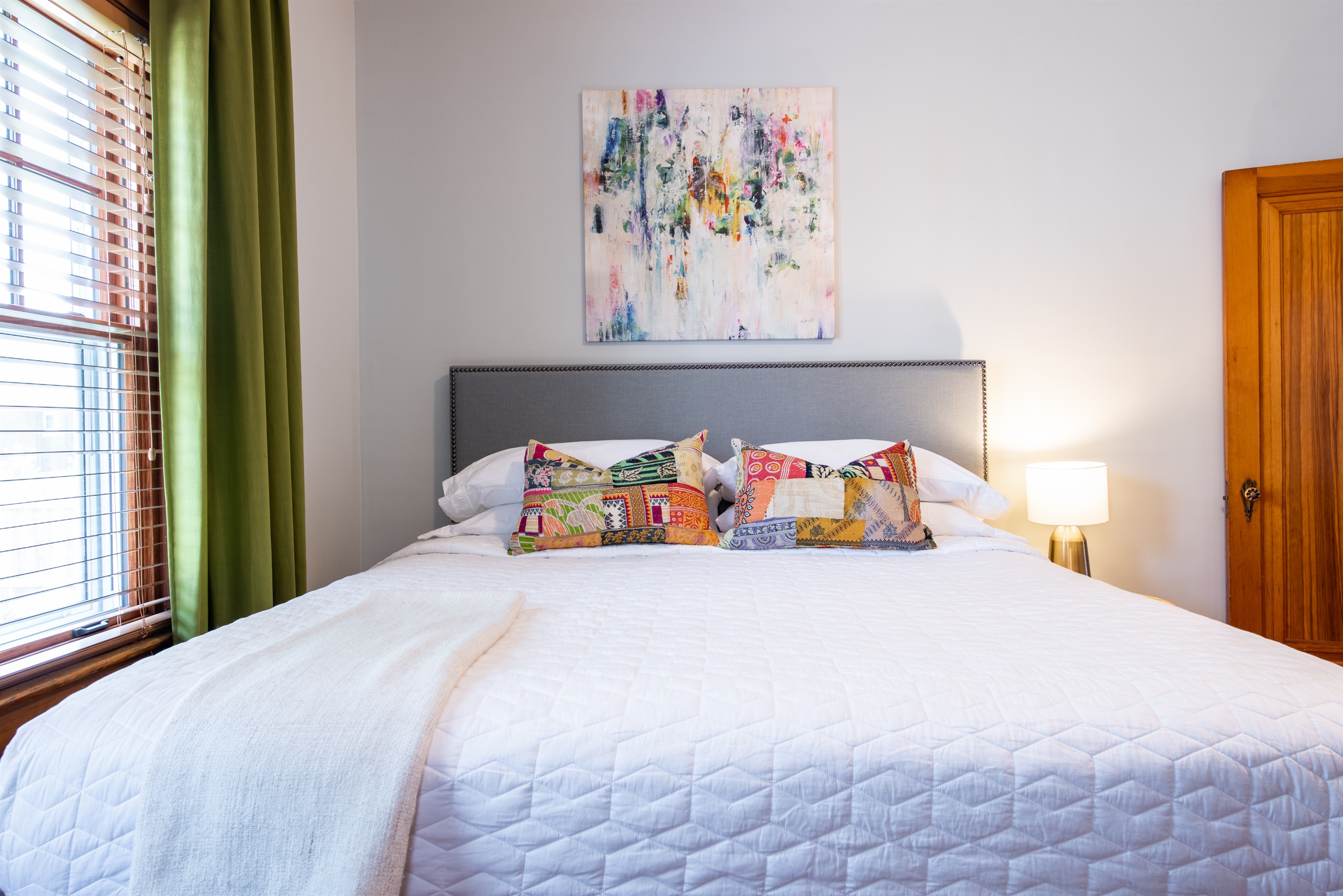 Bedroom #1 *First Floor *King Bed *Smart TV *White Noise Machine *Full Bathroom #1 in Hallway
