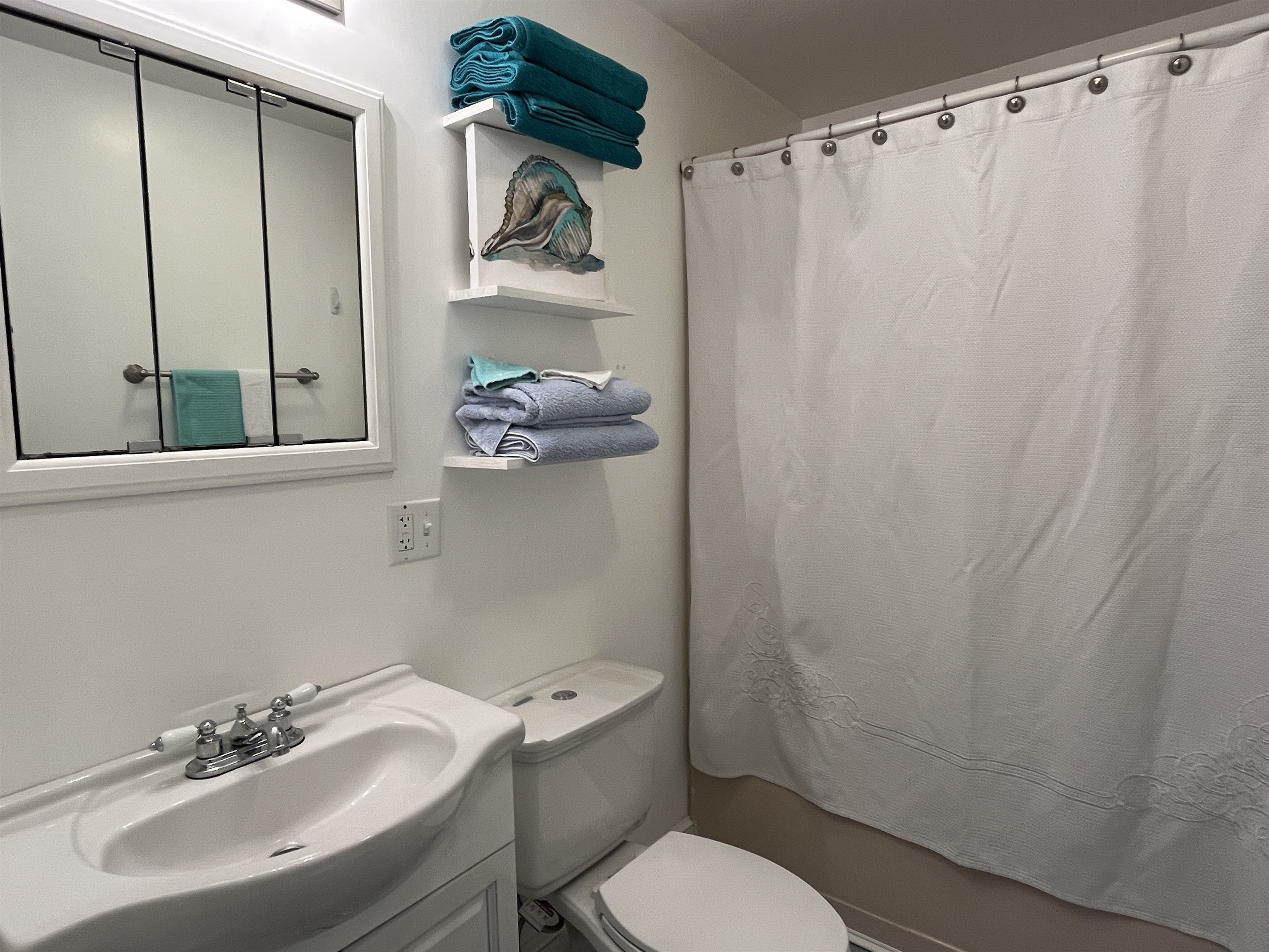 Bath with tub/shower off hallway