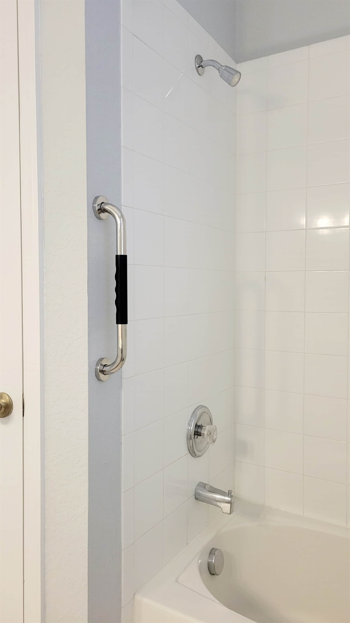 The downstairs bathroom with grab bar for easier access.