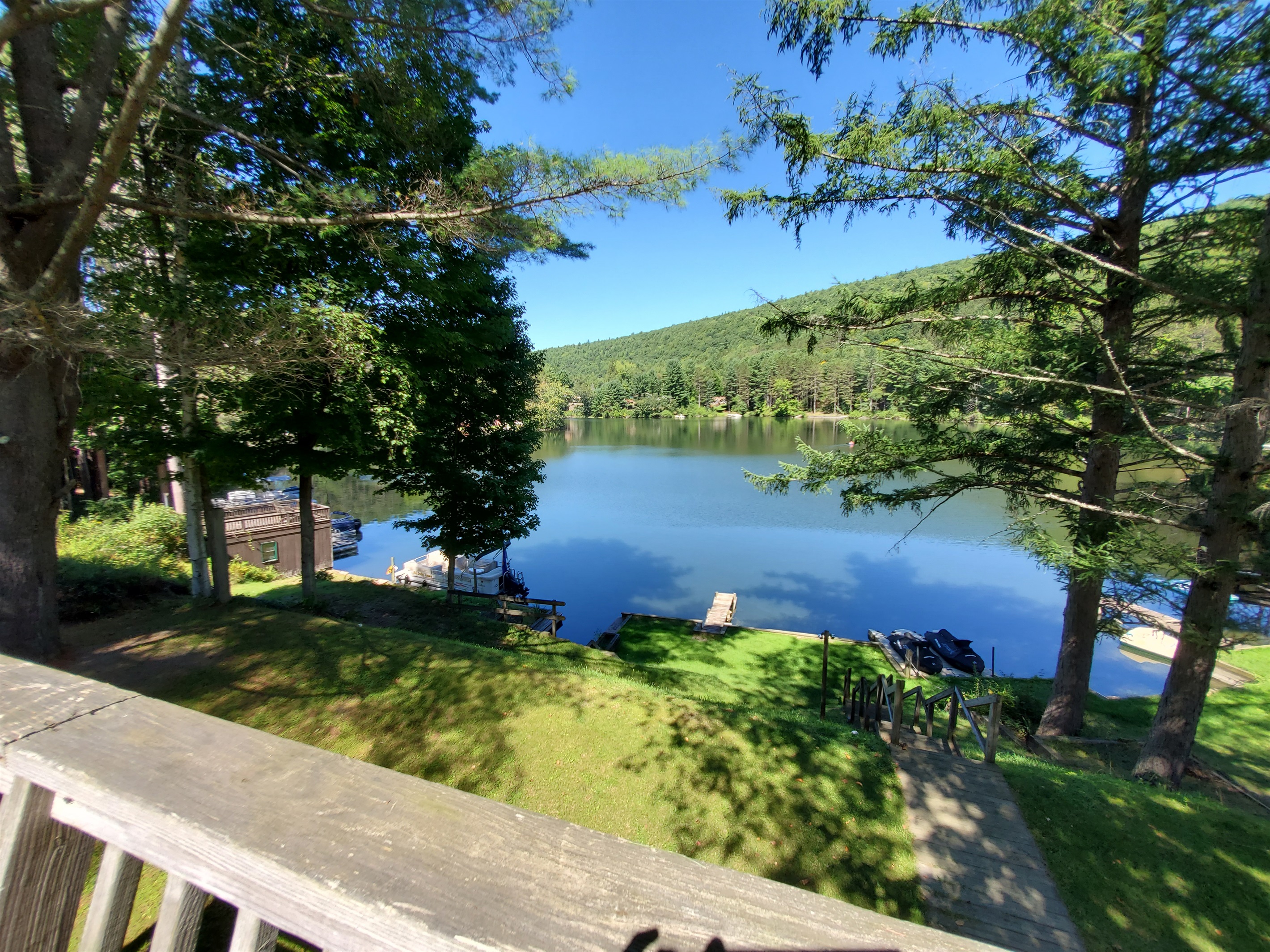 View from deck overlooking water