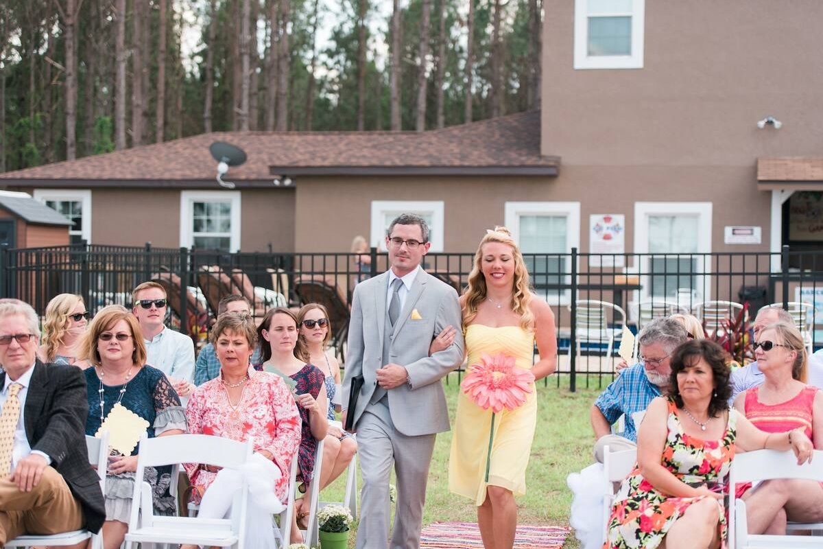 Wedding party at Clermont lakefront celebration venue