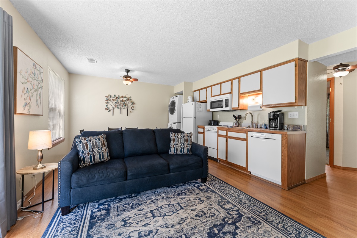 Fully equipped kitchen and dining area—cook, gather, and feel at home.