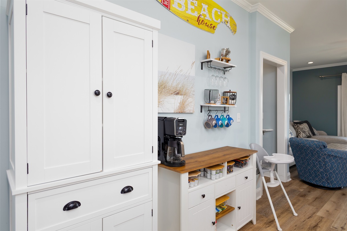 Kitchen cabinetry and coffee station