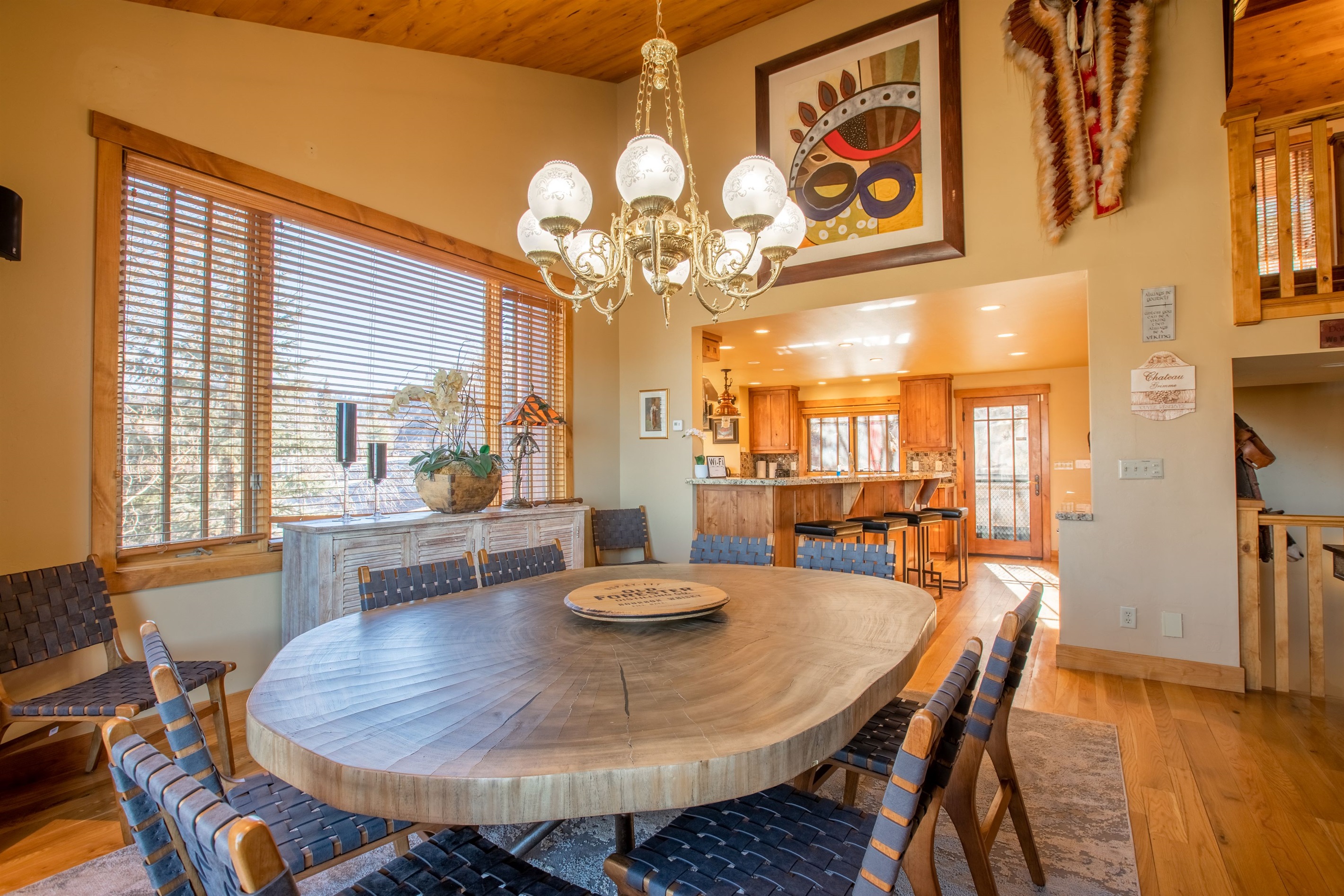 One of our favorite parts of the property is this enormous oval table perfect for long dinner conversations with a large group. Also a great spot for game nights. Did we mention we have over 3