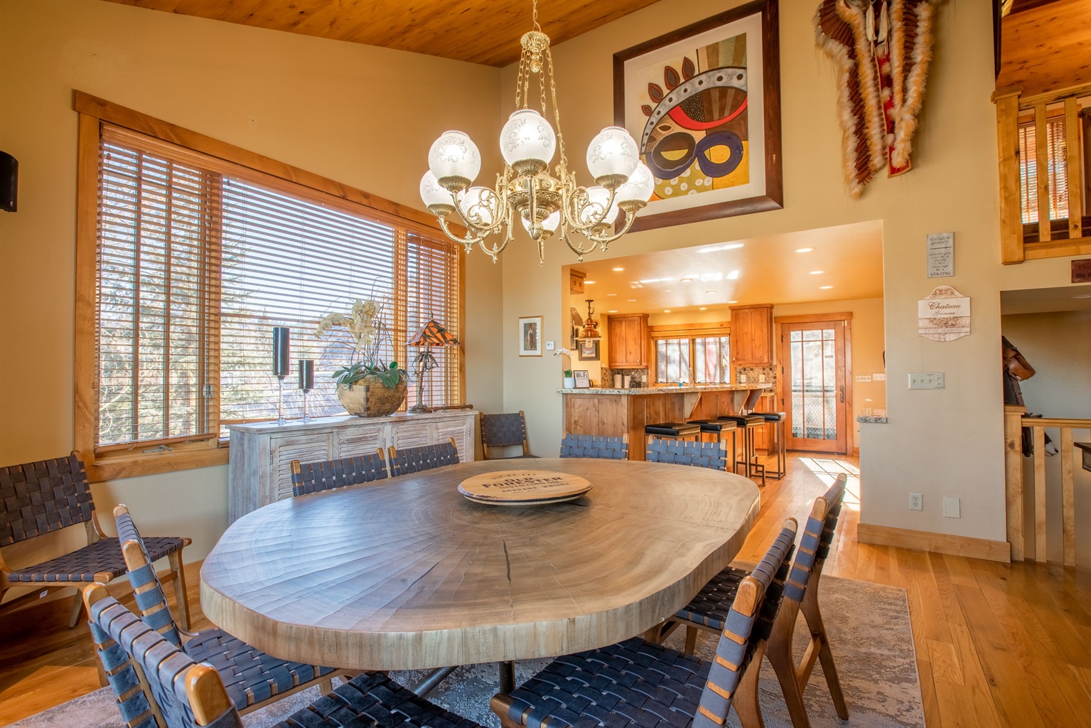 One of our favorite parts of the property is this enormous oval table perfect for long dinner conversations with a large group. Also a great spot for game nights. Did we mention we have over 3
