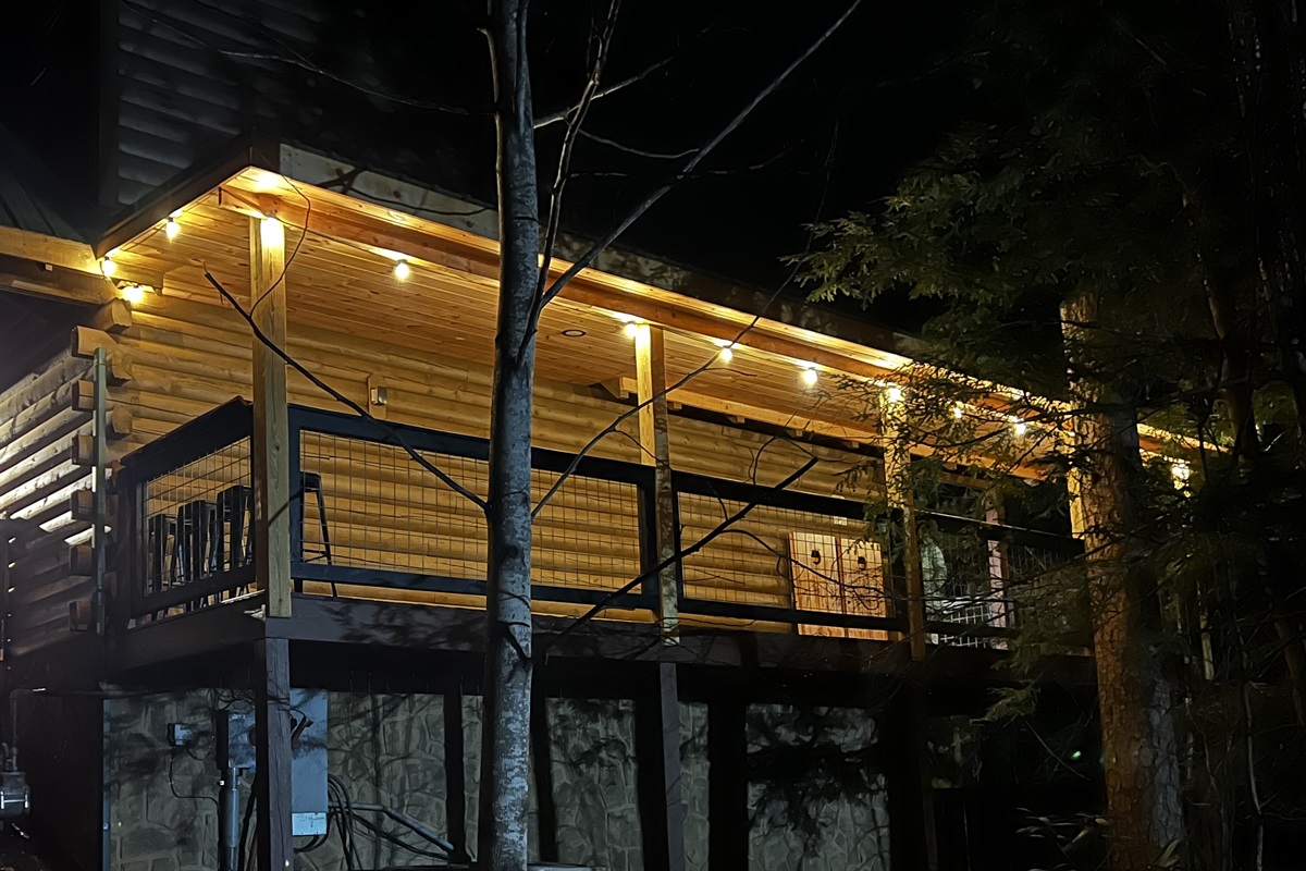 Cornhole! Games day or night on the covered side deck!