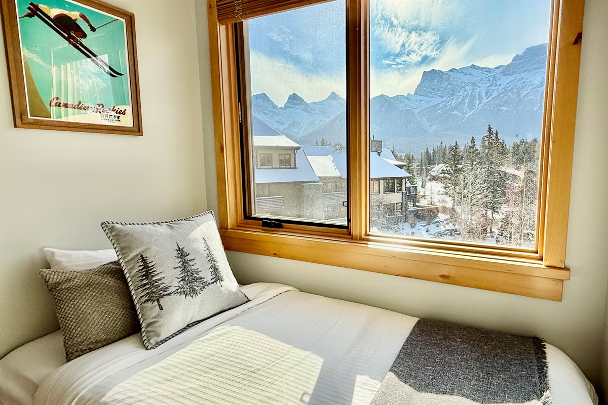 Yes this is the view from the twin bed in the master bedroom!