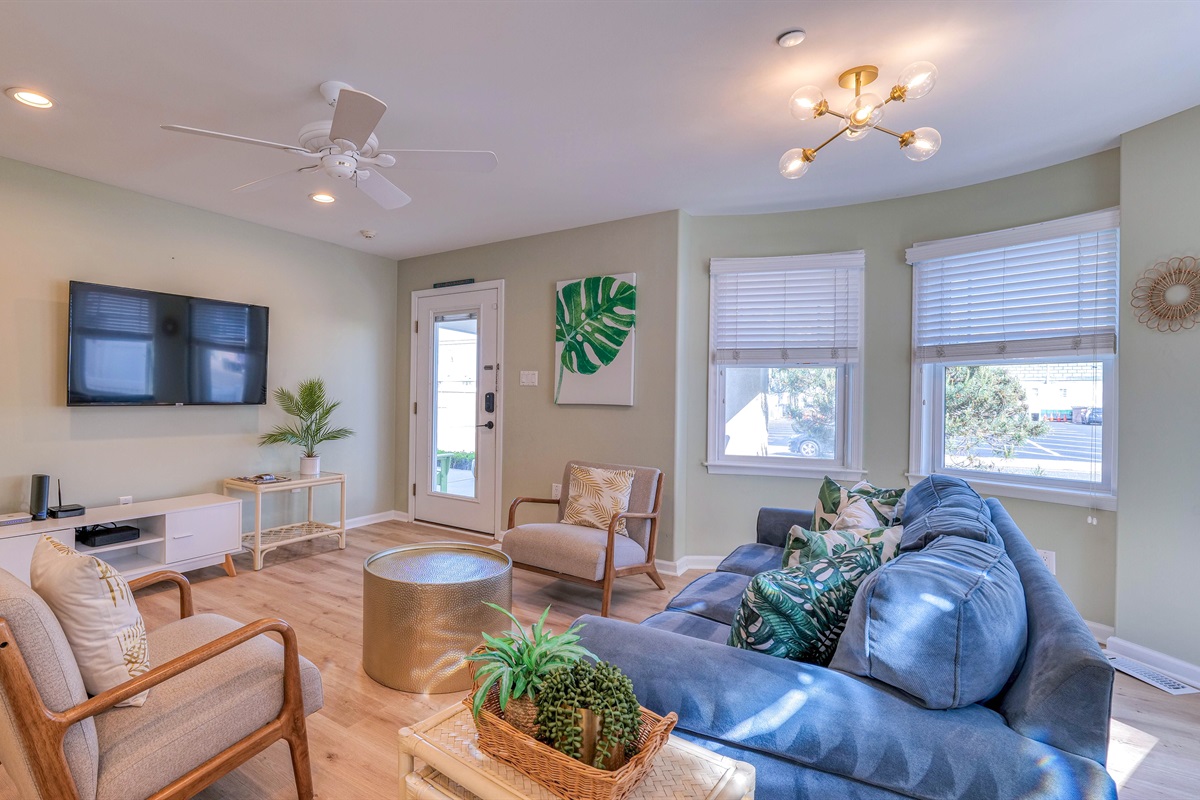 Living room area with lots of seating