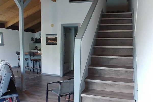 Stairs to sleeping loft