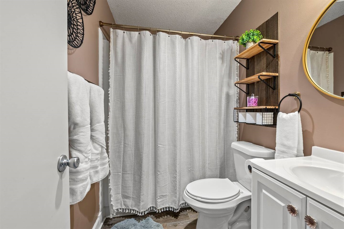 Bath with tub and shower