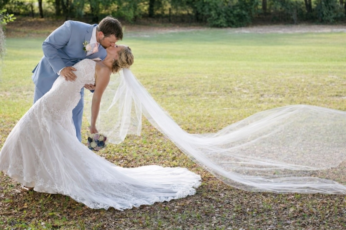 Sunset wedding magic moment
