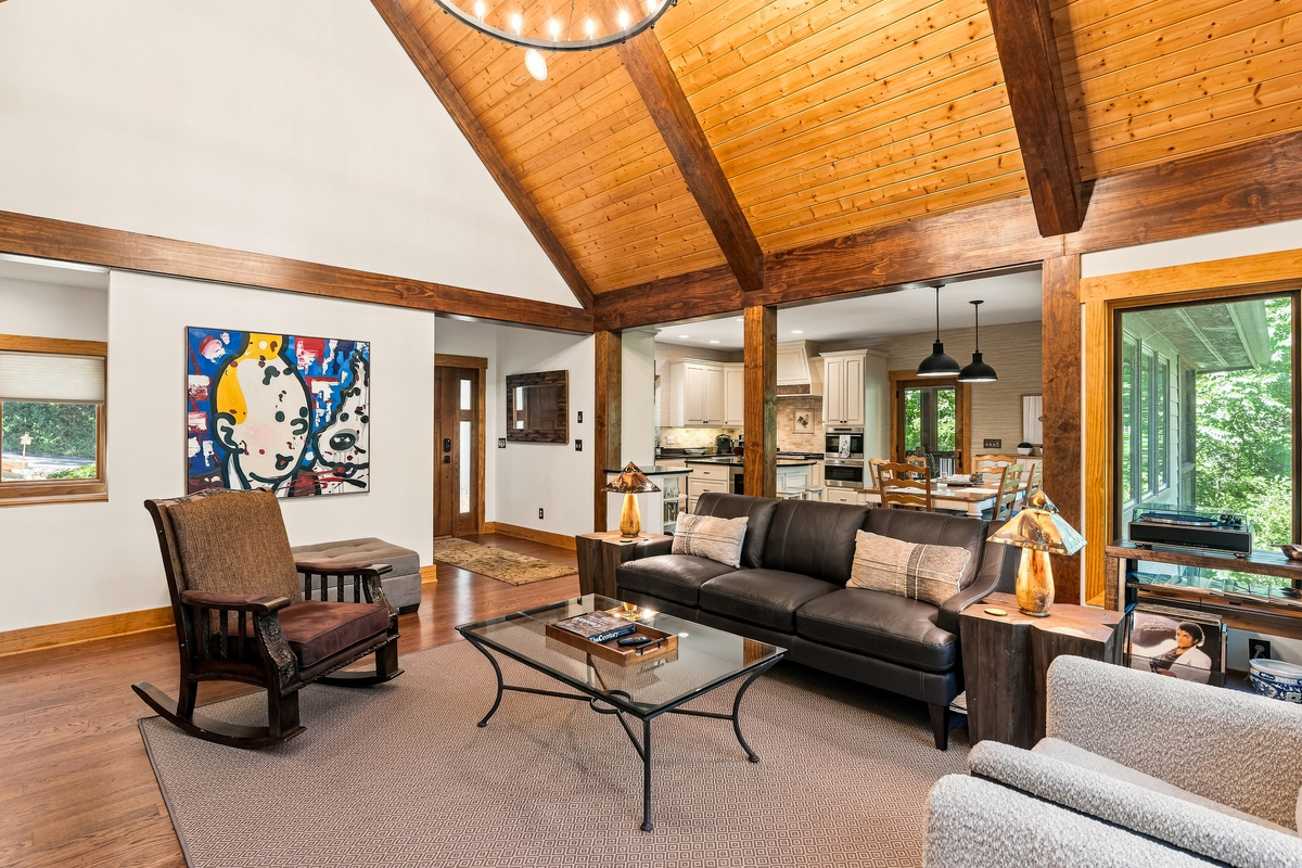 The main floor has an open floor plan