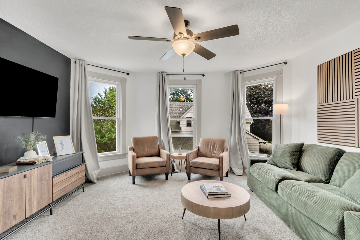 Enjoy some down time in the comfortable living space. Books, games, smart streaming tv are ready for you.