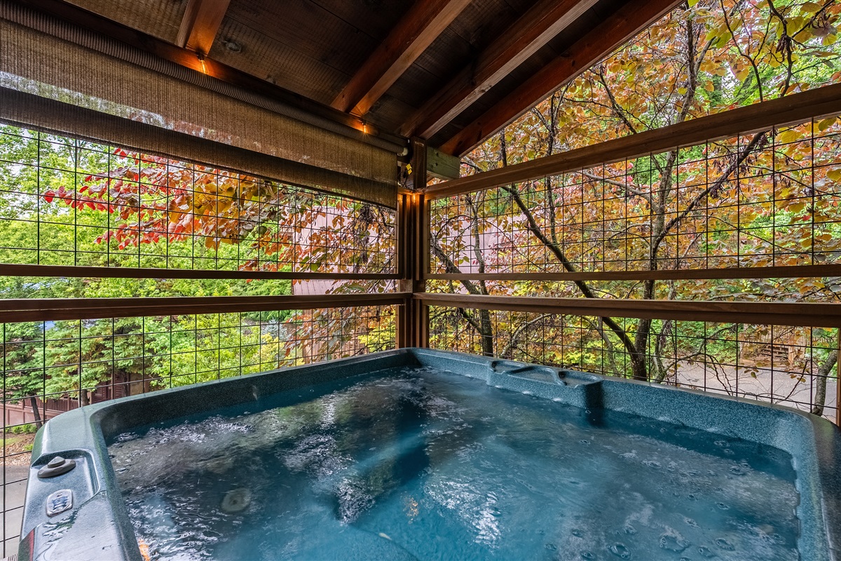 Soak under the stars and let the stress melt away in your private hot tub.