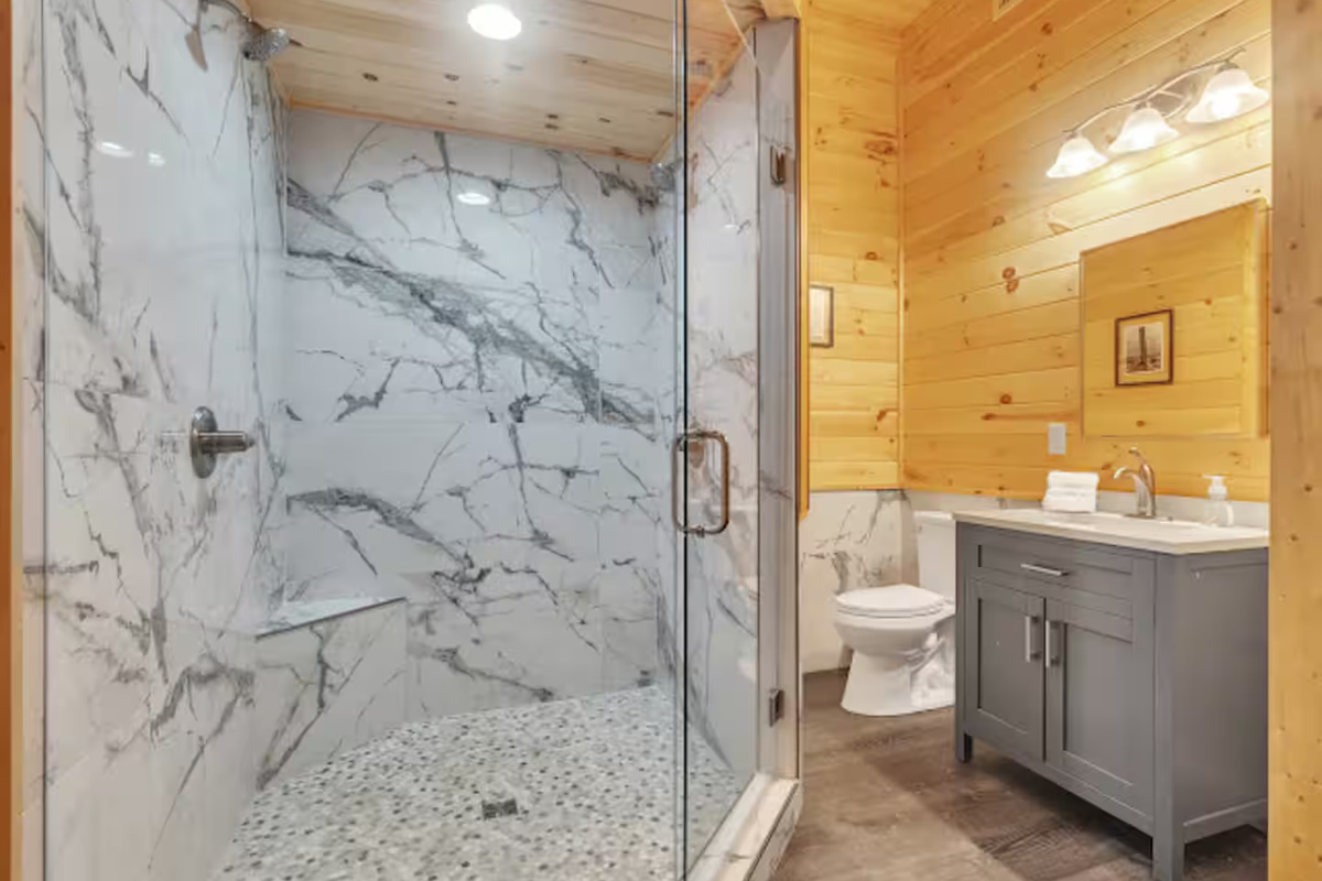 Lower Level Shared Full Spa-Like Bathroom
