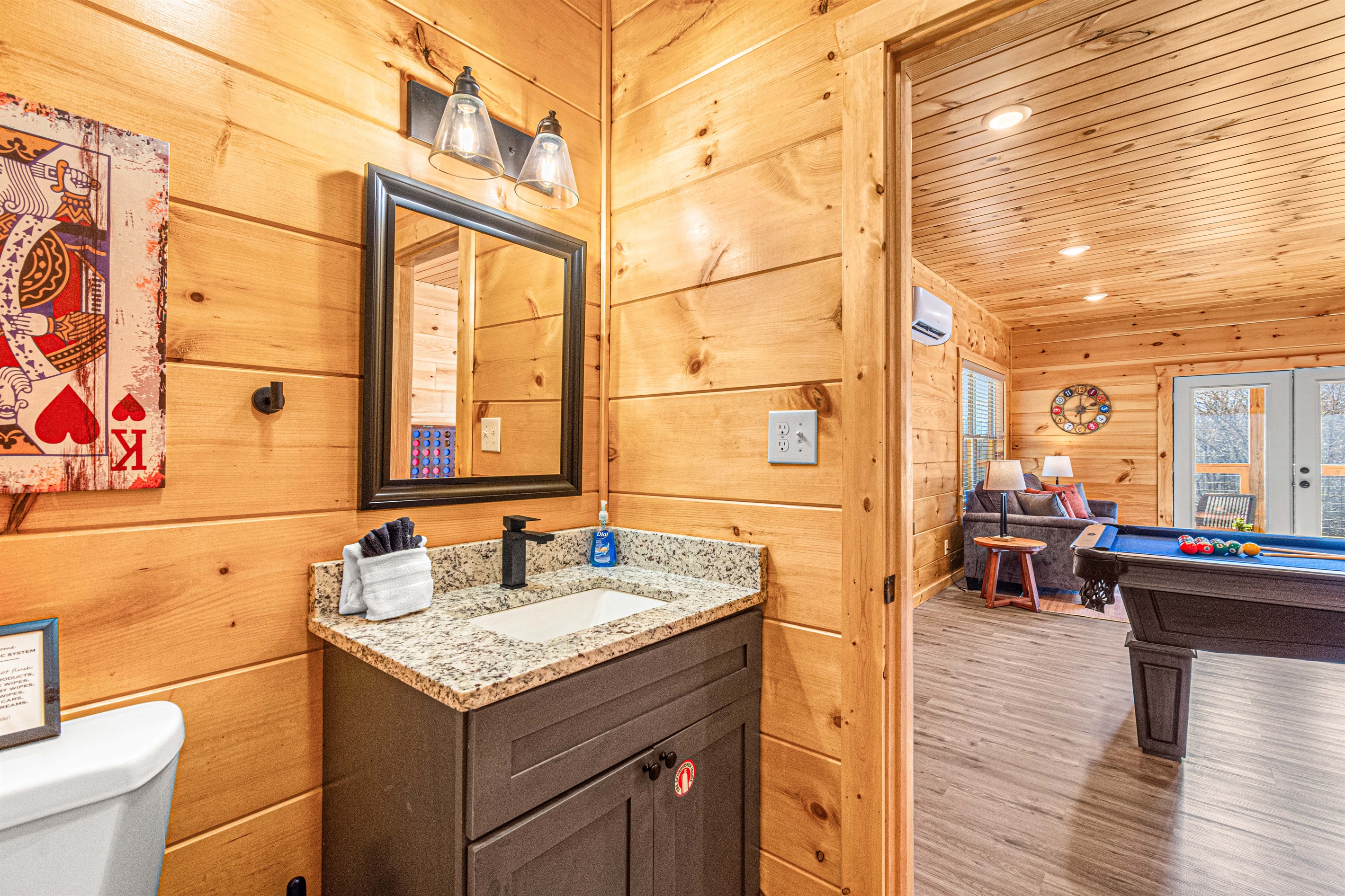 The game room half bath