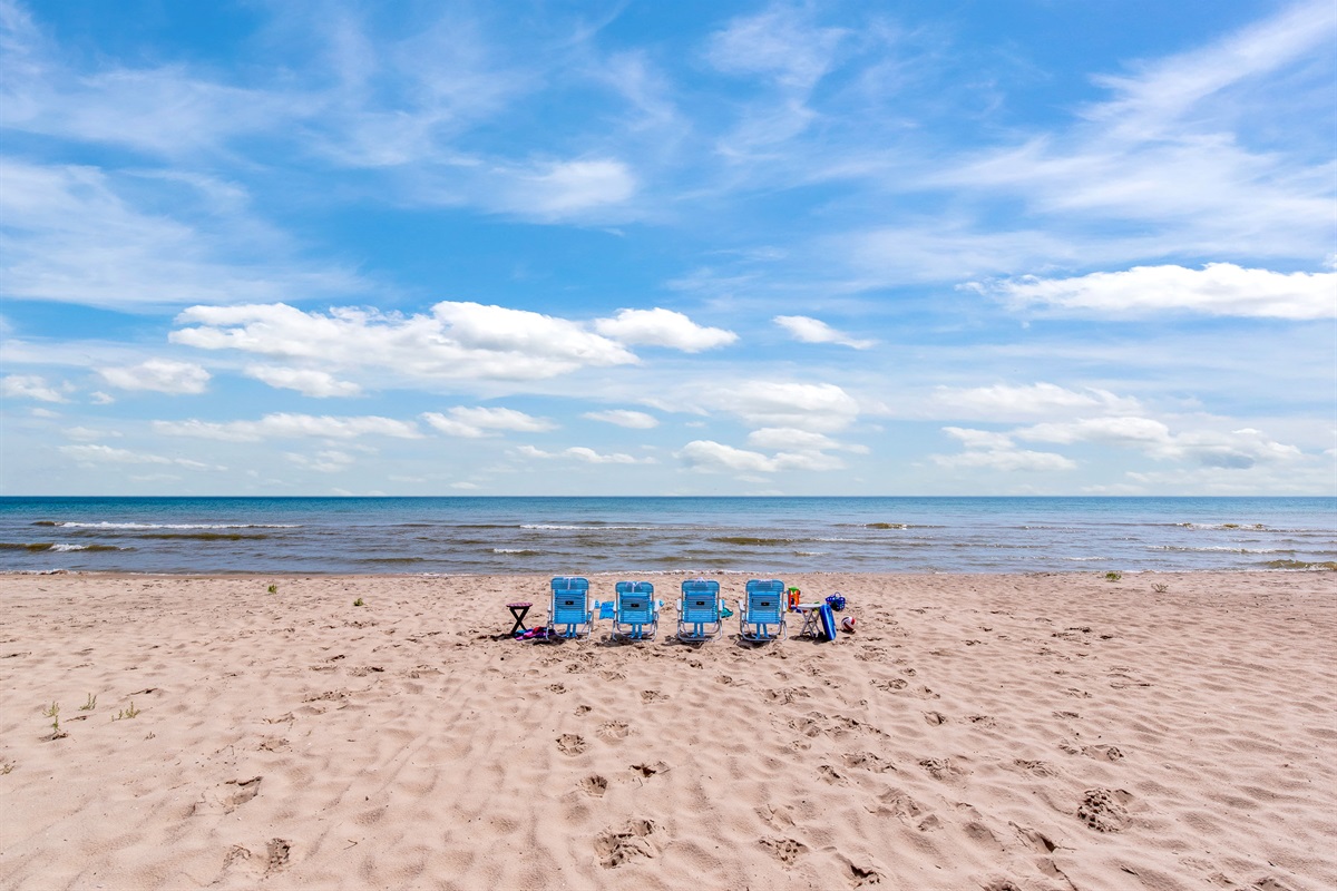 Beach chairs provided.