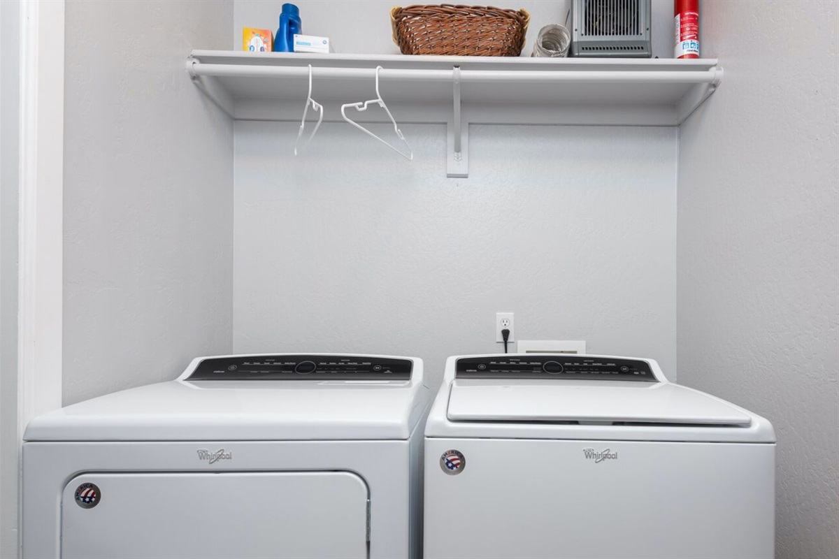 A full sized washer and dryer are available for your convenience.