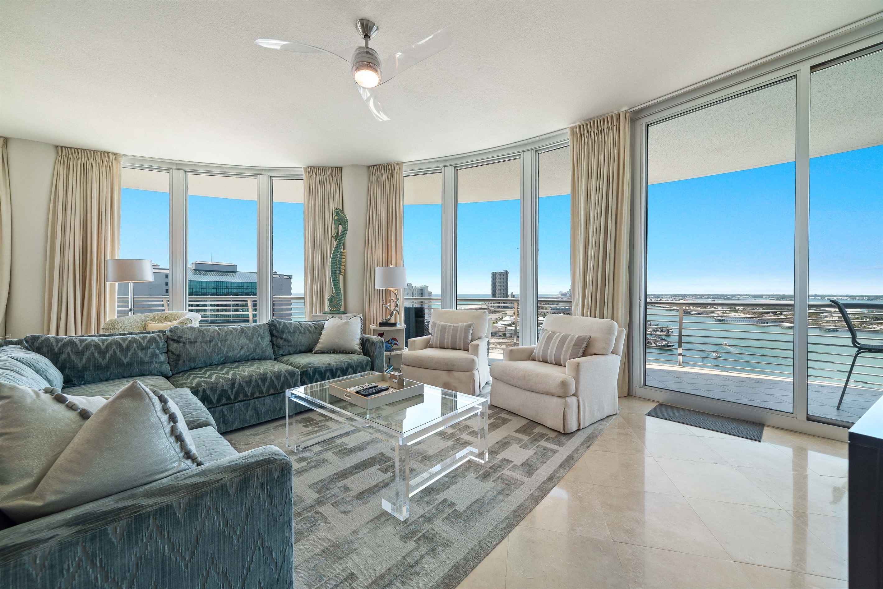 Imagine yourself in this high-end luxury condo, where the open layout flows effortlessly from the well-equipped kitchen to the spacious living and dining areas, all while being just a stroll away from Flora-Bama.