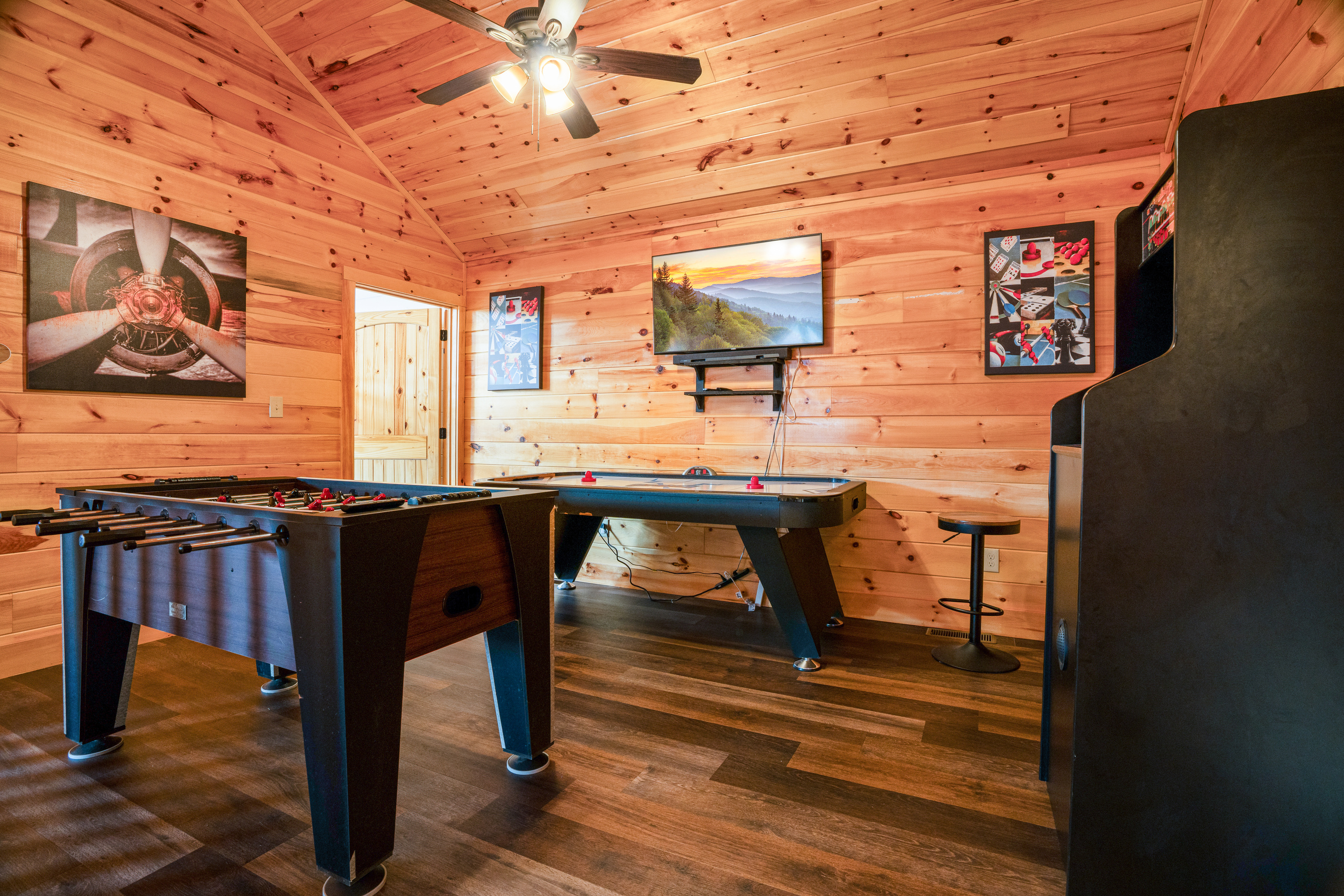 Air hockey, foos ball and Multicade Arcade games