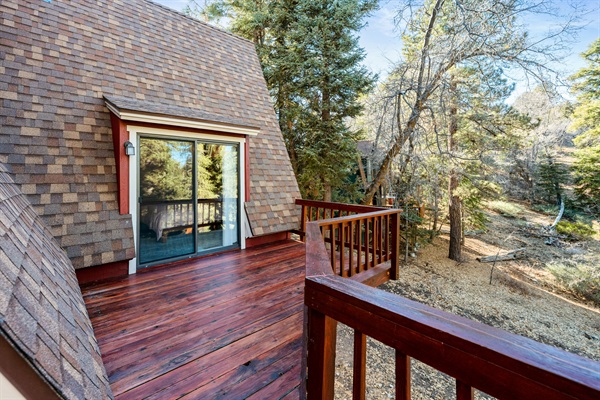Master bedroom has direct access to the back deck