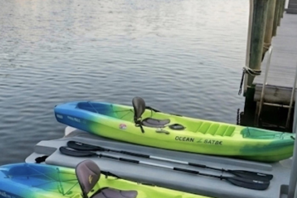 We're your launchpad to lagoon living! Right next to the marina, you can hop into our Ocean Kayaks and paddle over to those two cute little islands for some relaxation. Lagoon life is calling!