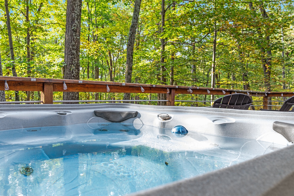 We have frequent professional service to keep our hot tub water pristine!