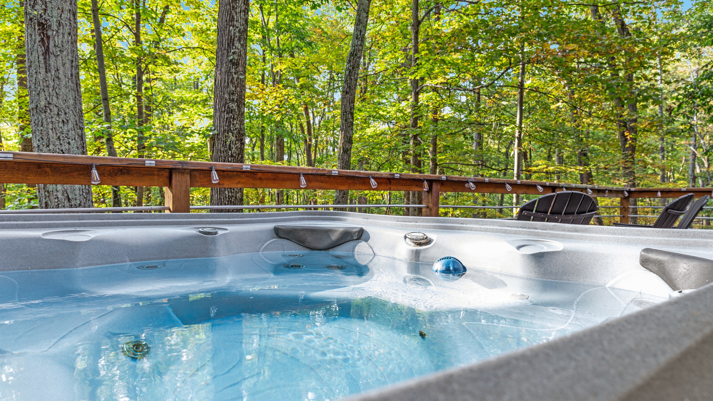 We have frequent professional service to keep our hot tub water pristine!