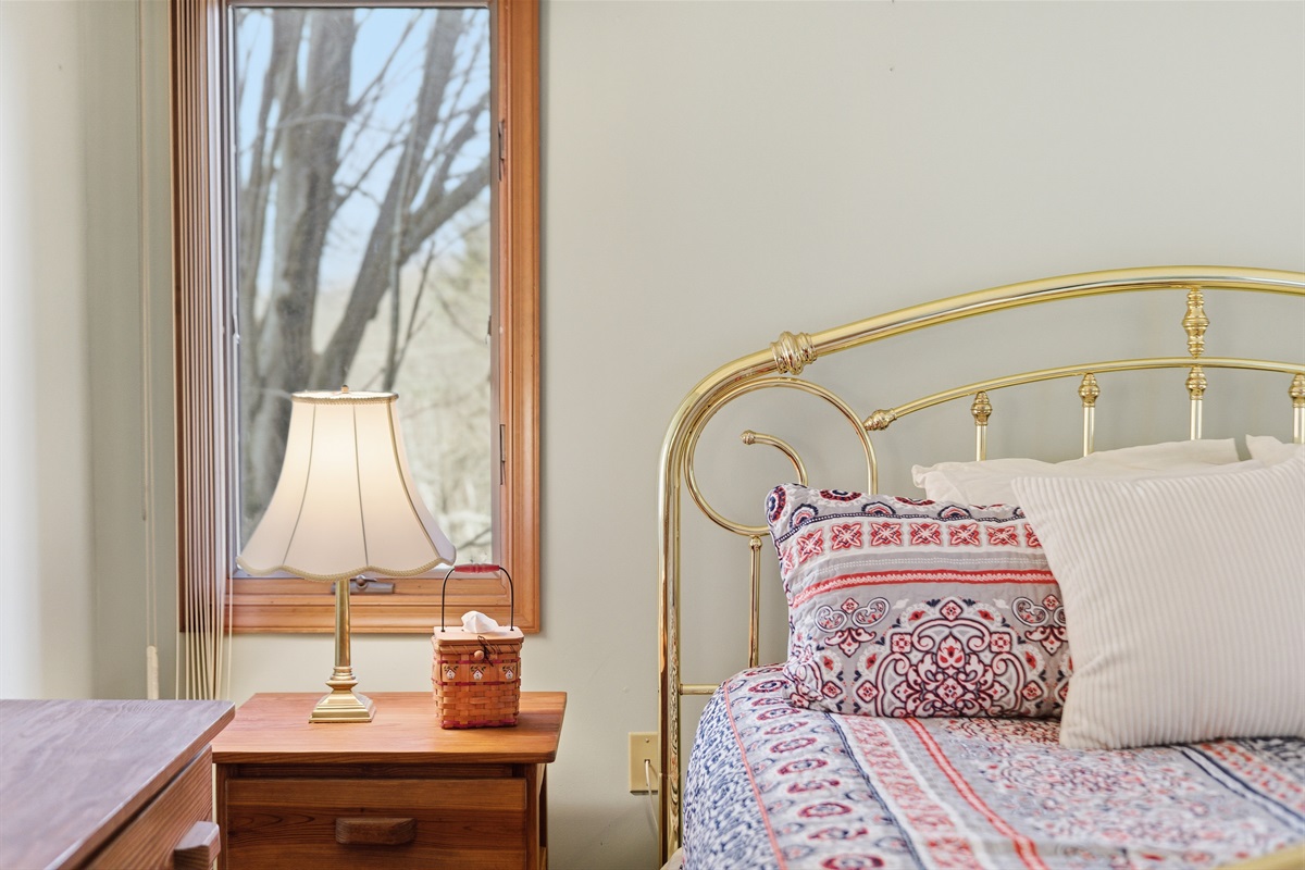 Loft bedroom with king size bed and Roku TV