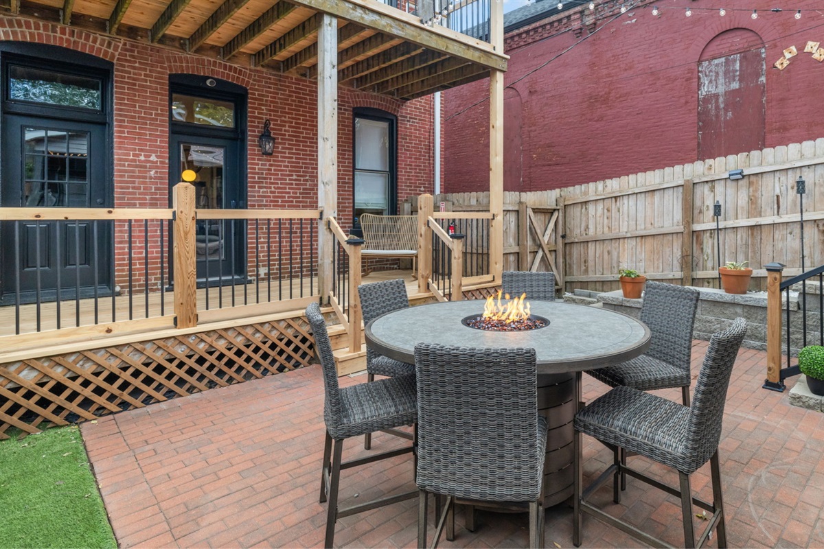 Not pictured here, but there is also a gas grill available for your use.