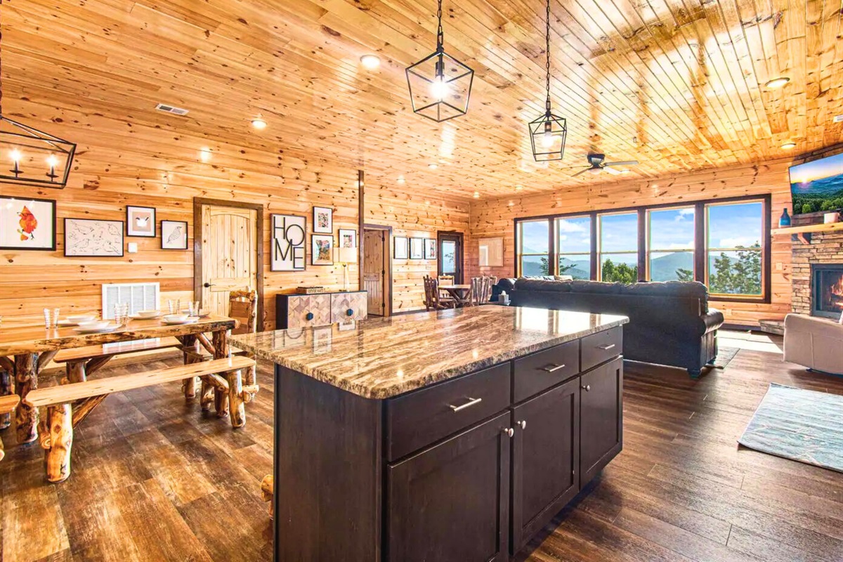 Kitchen Island with Enough Room to Prepare a Meal or Hang Around with Drinks