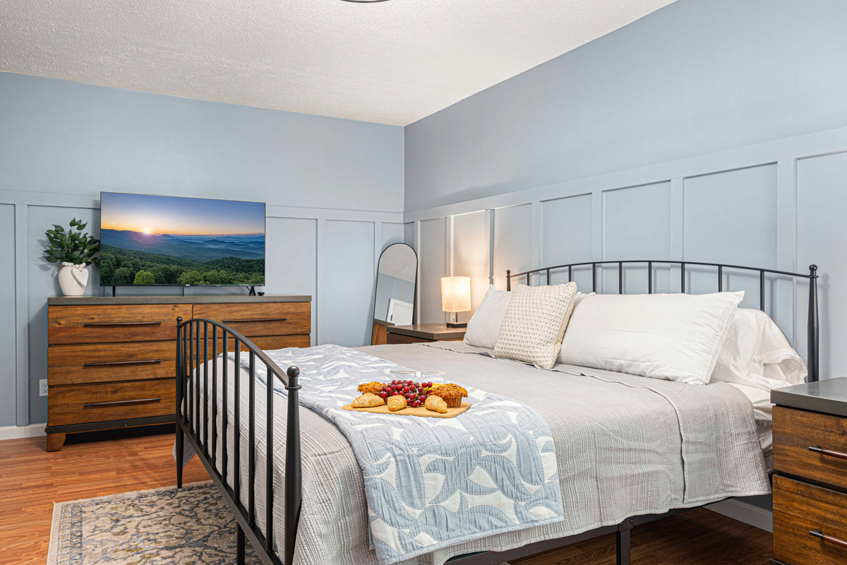 Bedroom Retreat: Enjoy serene views and modern decor in a stylish, spacious getaway!

