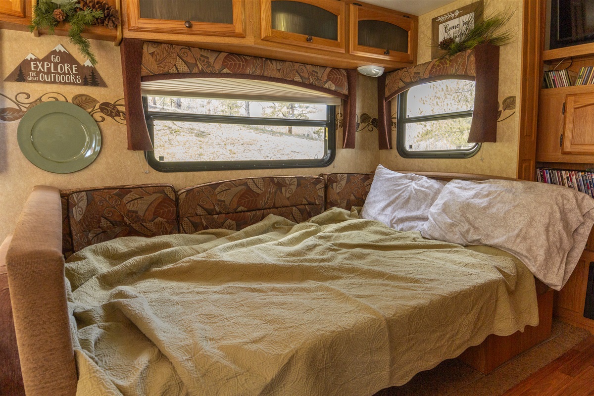 Dinette bed made up