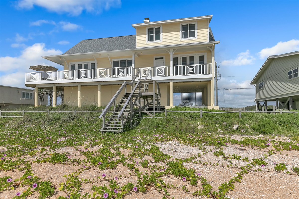 Direct walkway from beach to private deck