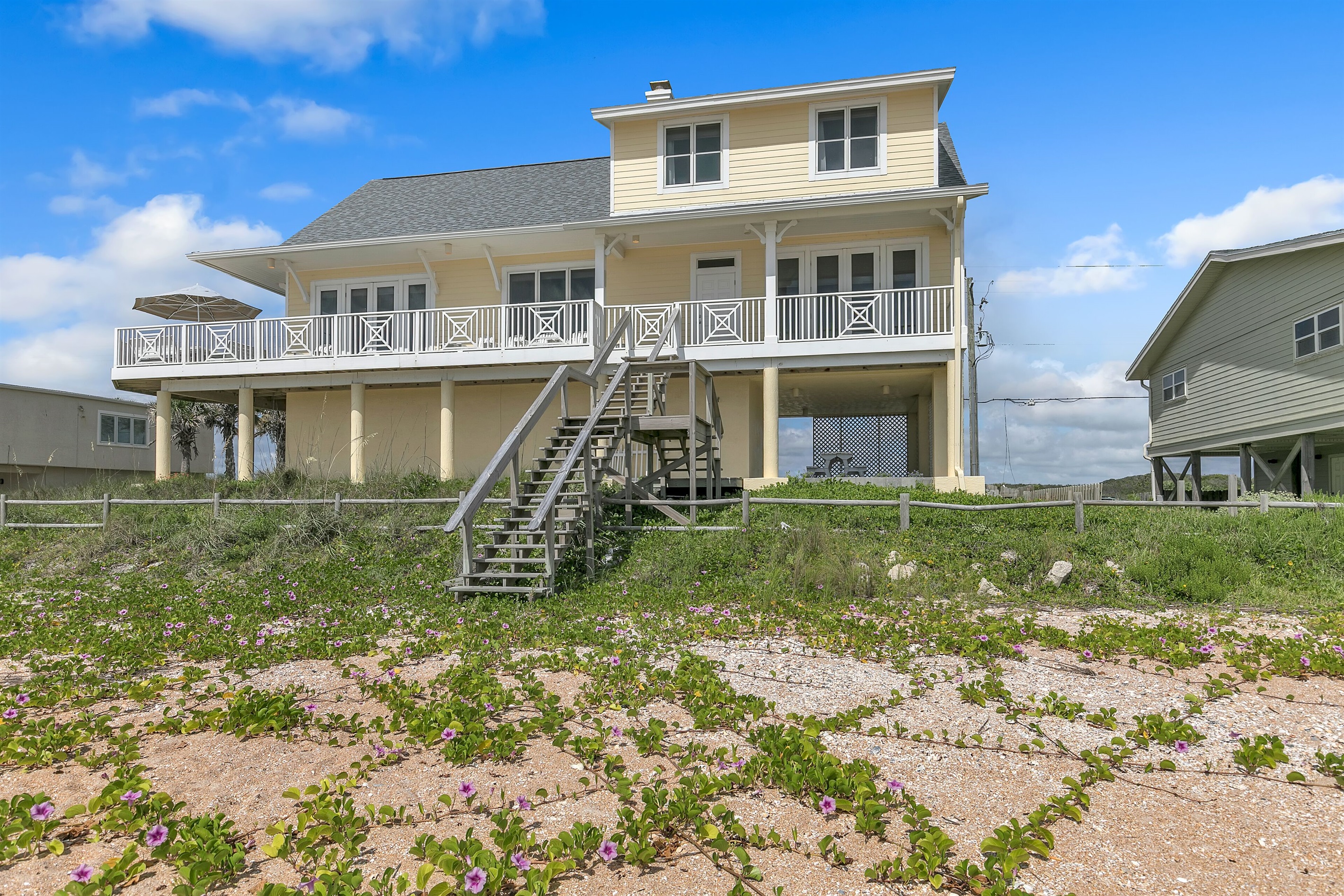 Direct walkway from beach to private deck