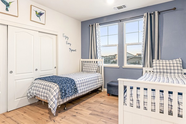 Bright bedroom with simple layout
