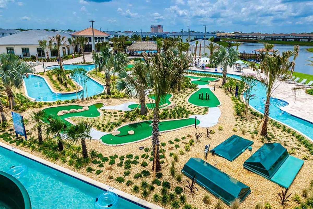 This beautiful clubhouse is filled with amenities for active families that include mini-green