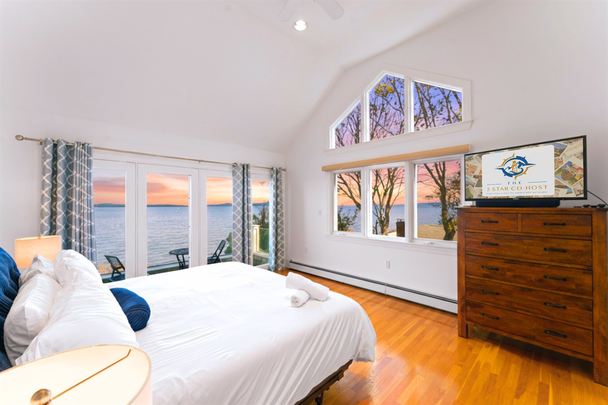 Peaceful master suite with stunning ocean views.