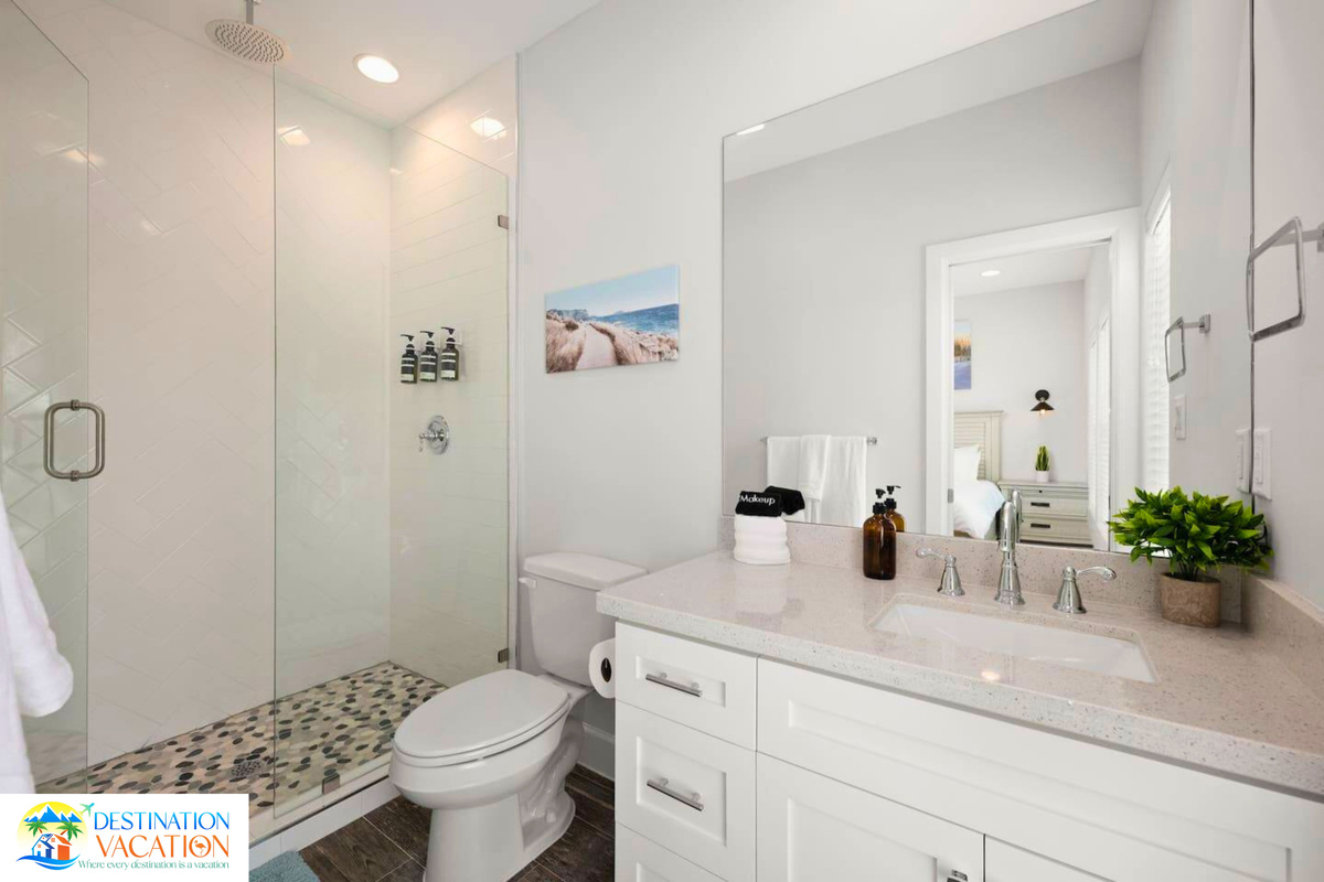 Fresh, modern finishes create a relaxing bathroom experience.