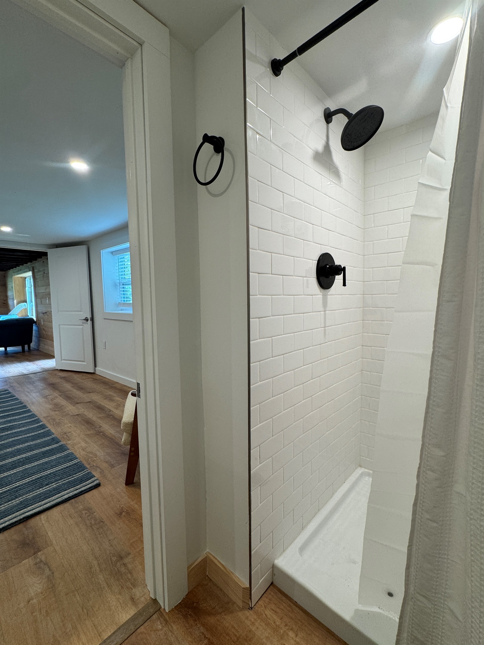 En-suite bath with shower