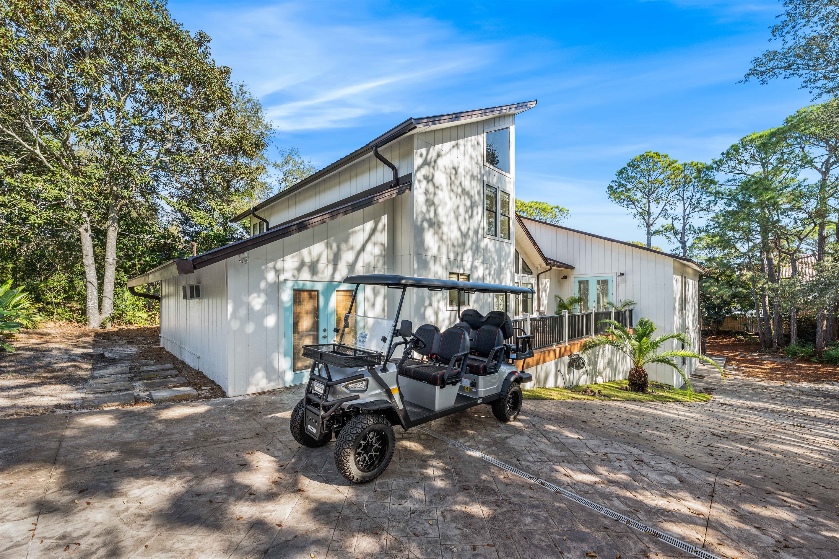 Your very own 6 seater LSV to cruise you 2 minutes to your private beach.