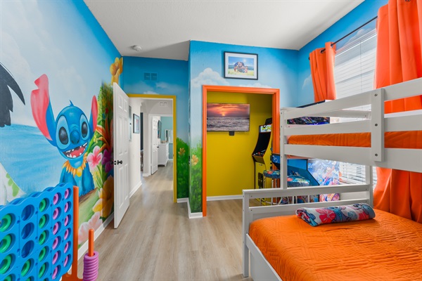 Third Bedroom with bottom bunk full, top is twin with twin trundle