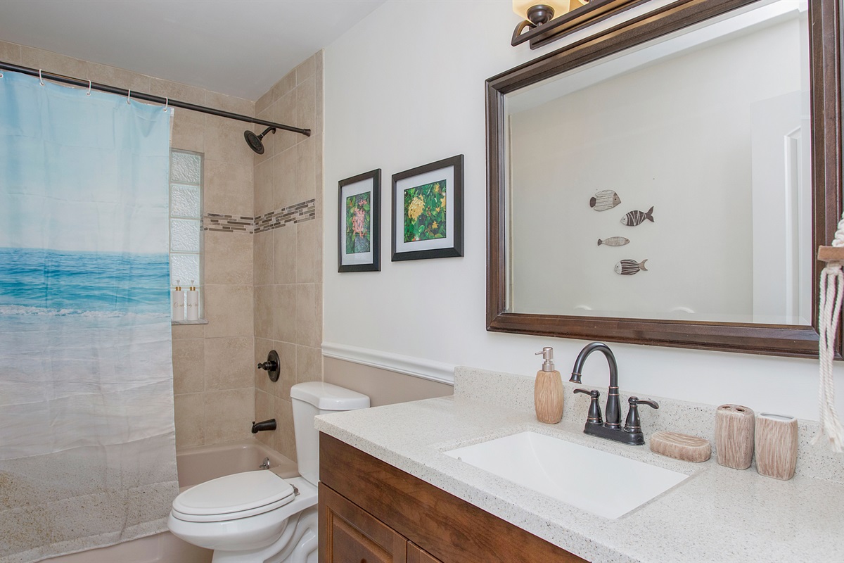 Shared bathroom for the 2 guest bedrooms