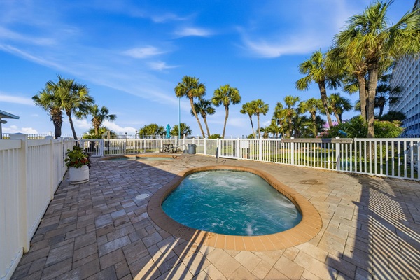 2 outdoor hot tubs 