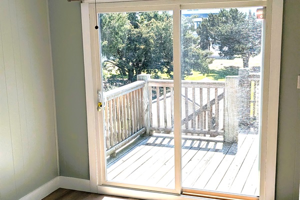 Great natural light coming in to the queen bedroom in the back.