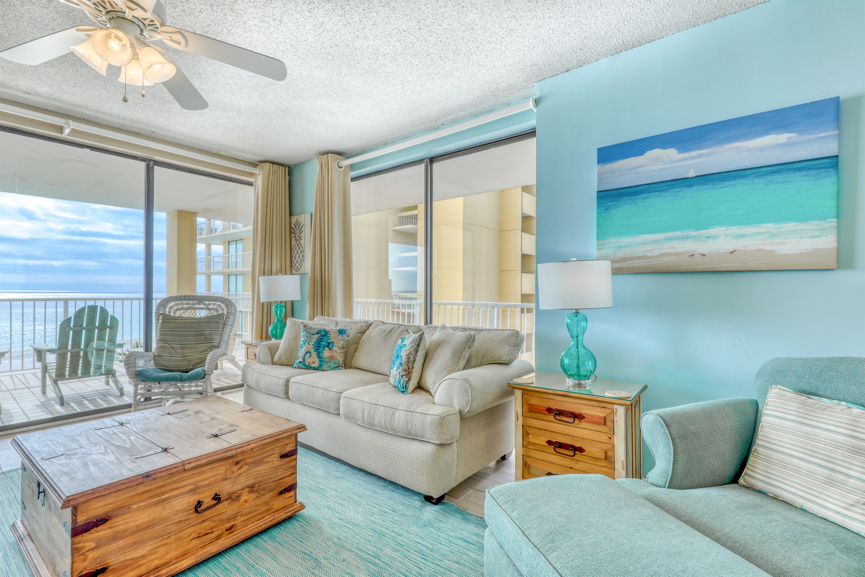Living Room with surround patio!