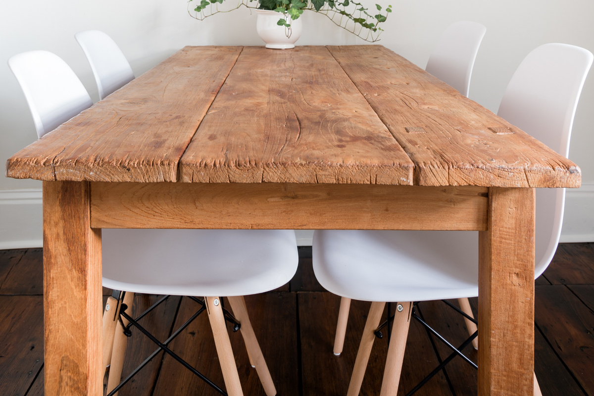 The dining table, with seating for four