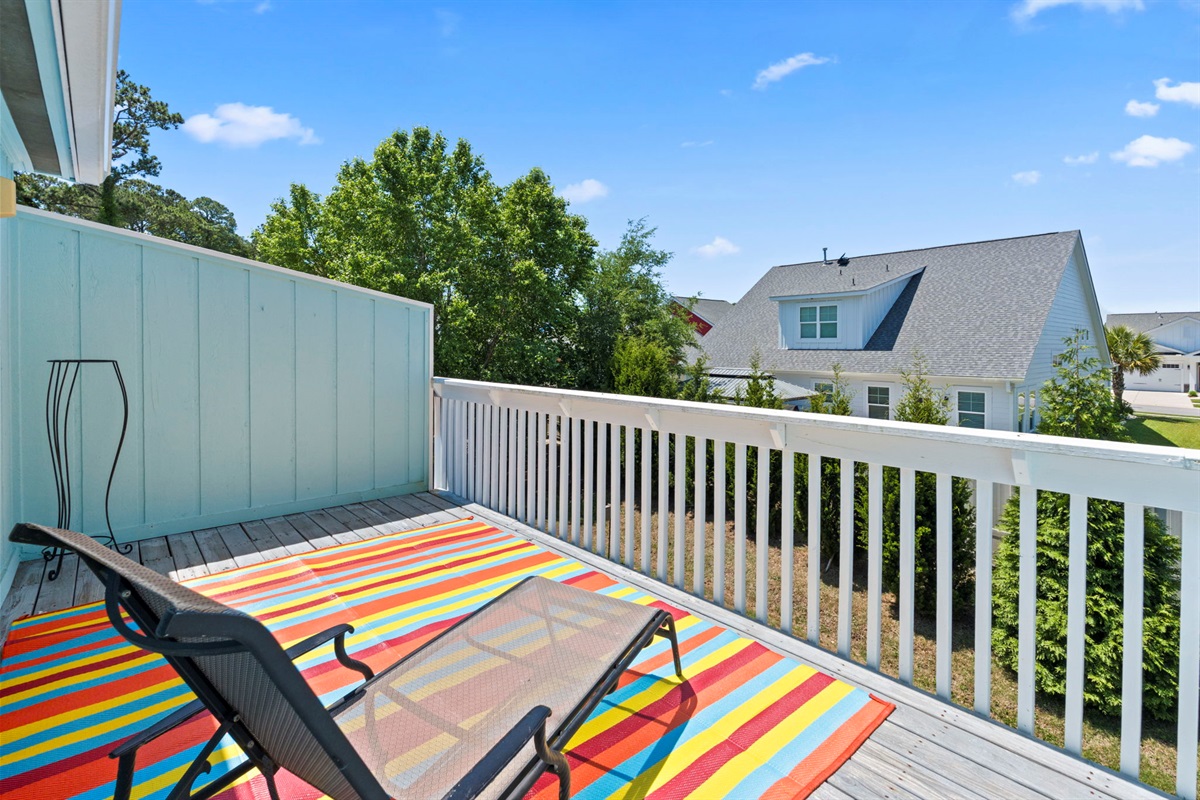 Enjoy the upstairs patio/sundeck connected to the Primary Bedroom