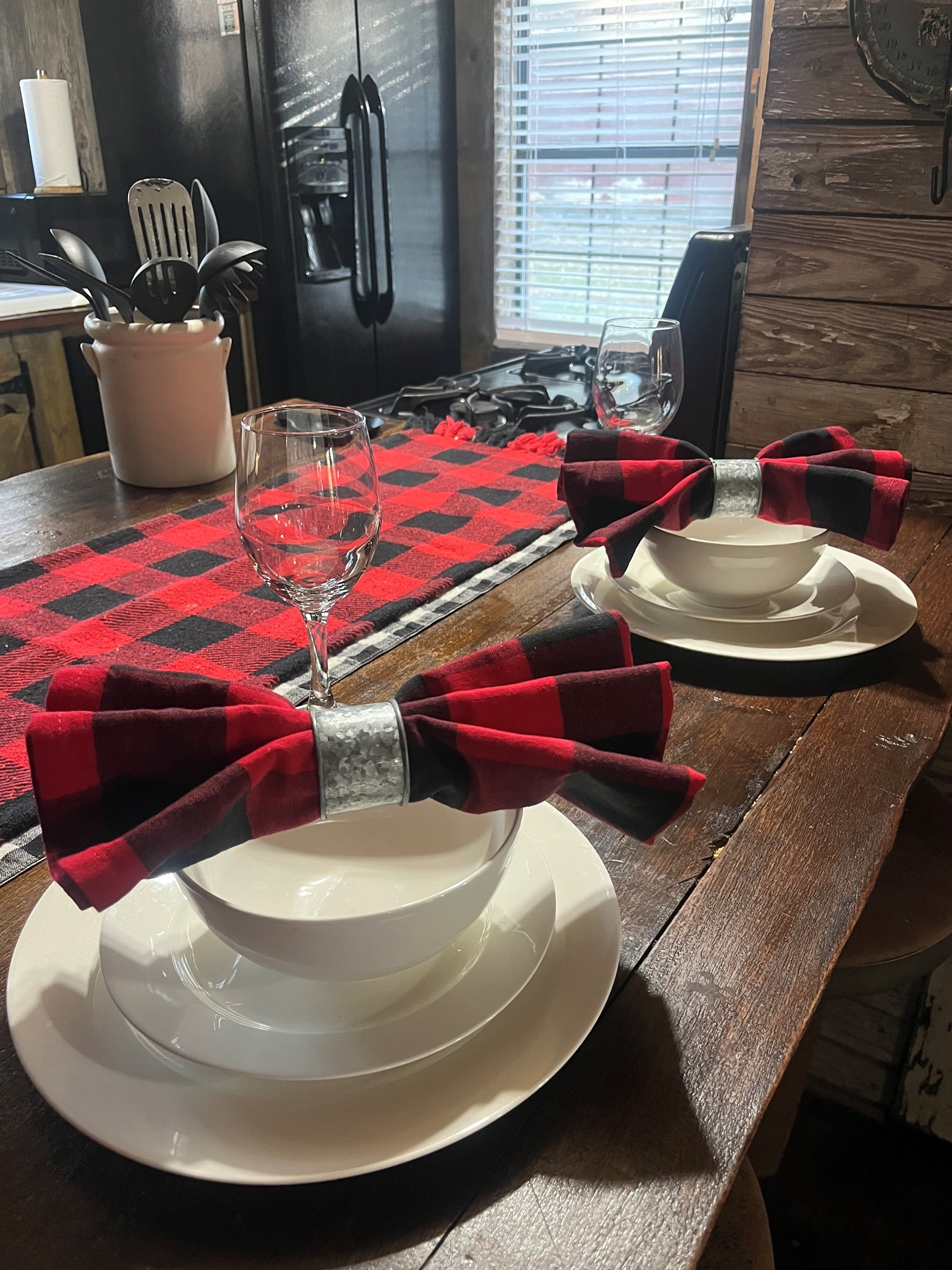 The table is beautifully set, perfectly ready to celebrate the holiday season.